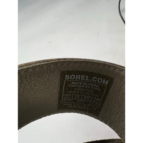 Sorel, NL2937-005 Torpeda Slide Leather Slides, Taupe, Slip-On Comfort Sandals - Picture 14 of 14